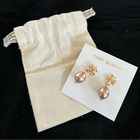 Tory Burch - Kira Pearl Drop Earrings - Rose Gold - NWT - Picture 1 of 4